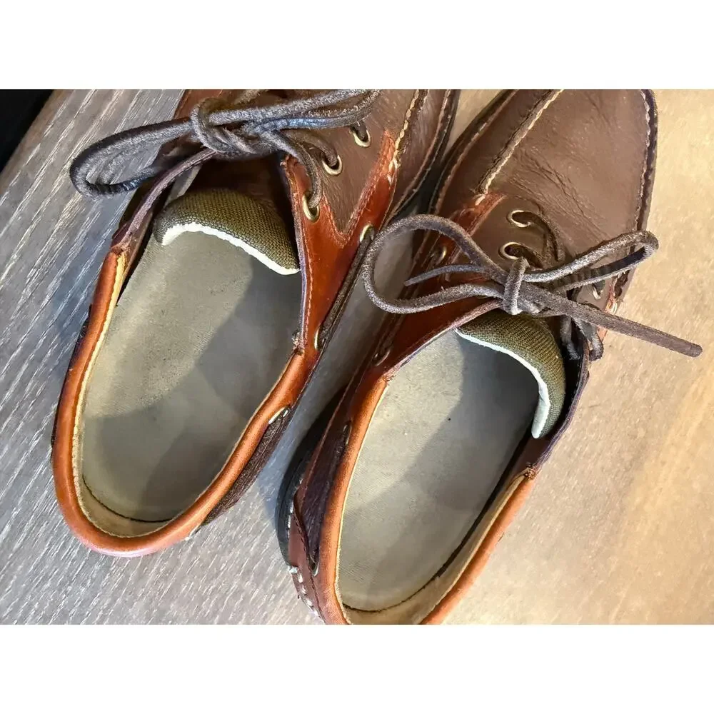 L.L. Bean Men's Allagash Bison Leather Handsewn Oxfords Loafers Shoes 8.5 D